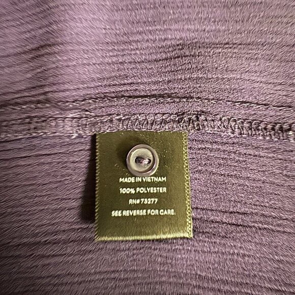 Vera Wang Blouse Womens Size Large Sheer Purple Cap Sleeve Popover Top Work - Picture 7 of 10
